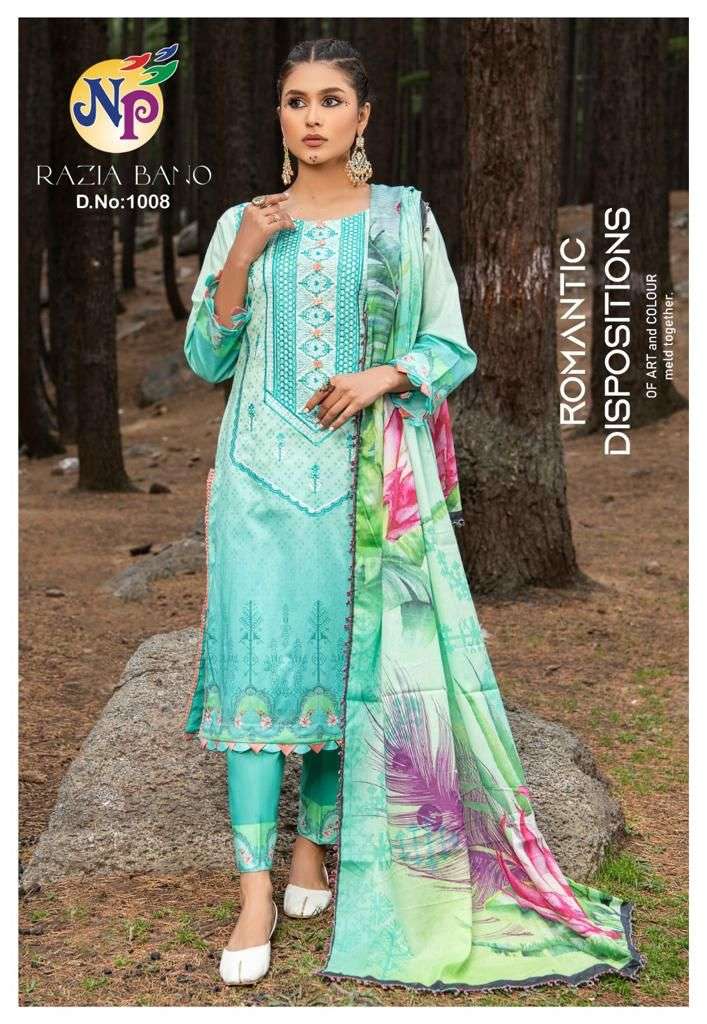 Razia Bano By Nand Gopal Prints 1001 To 1008 Series Beautiful Festive Suits Colorful Stylish Fancy Casual Wear & Ethnic Wear Lawn Cotton Print Dresses At Wholesale Price