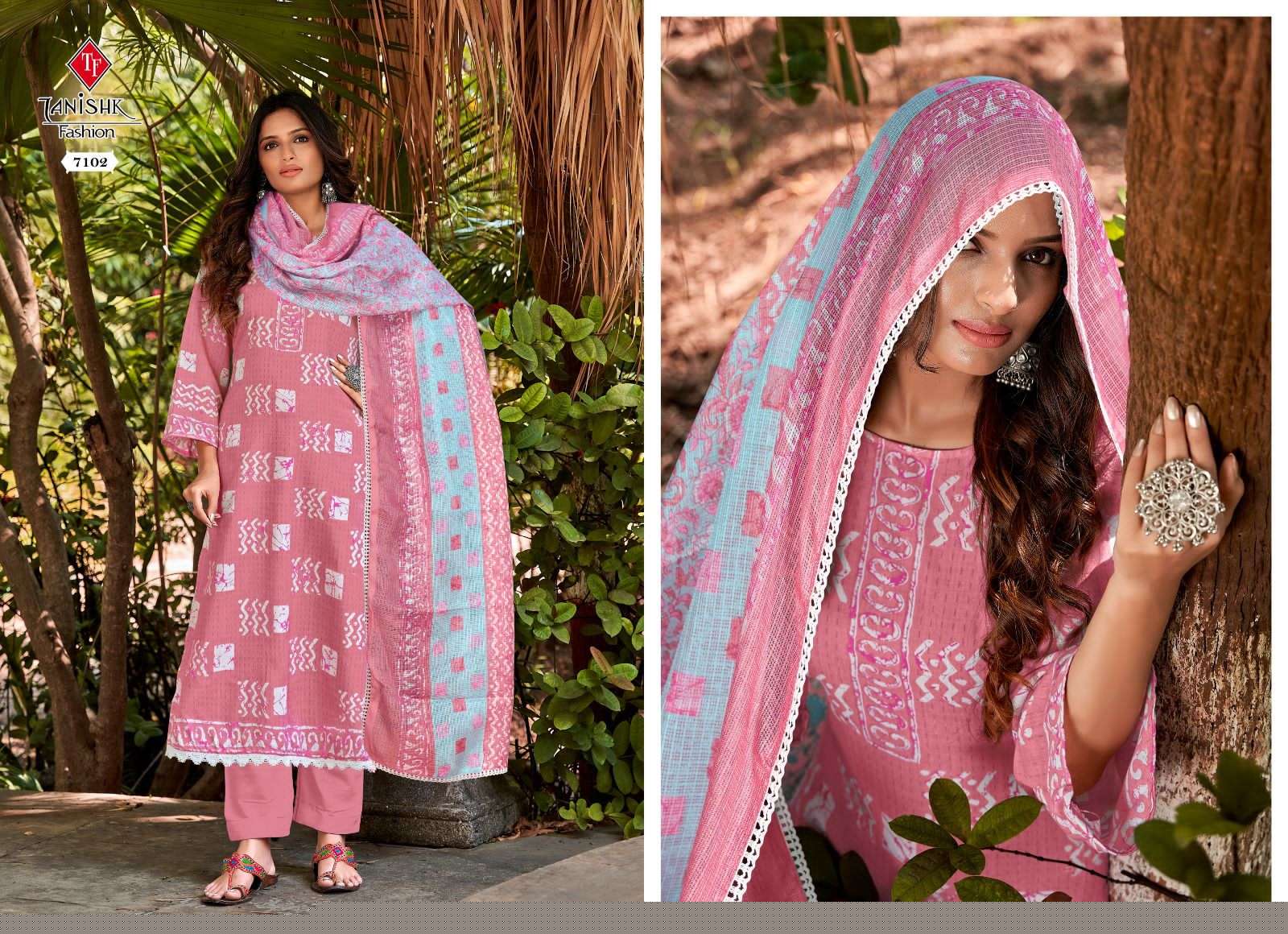 Sanah The Beauty By Tanishk Fashion 7101 To 7108 Series Beautiful Stylish Festive Suits Fancy Colorful Casual Wear & Ethnic Wear & Ready To Wear Pure Cotton Print Dresses At Wholesale Price