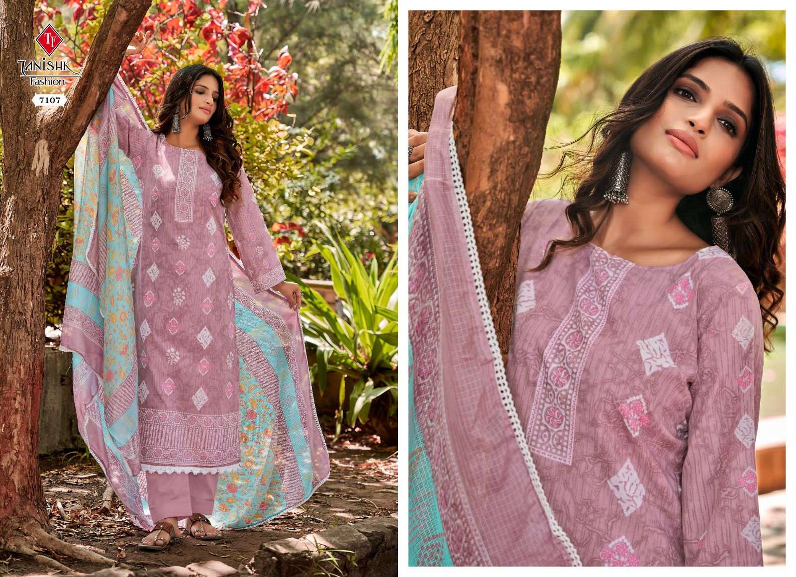 Sanah The Beauty By Tanishk Fashion 7101 To 7108 Series Beautiful Stylish Festive Suits Fancy Colorful Casual Wear & Ethnic Wear & Ready To Wear Pure Cotton Print Dresses At Wholesale Price