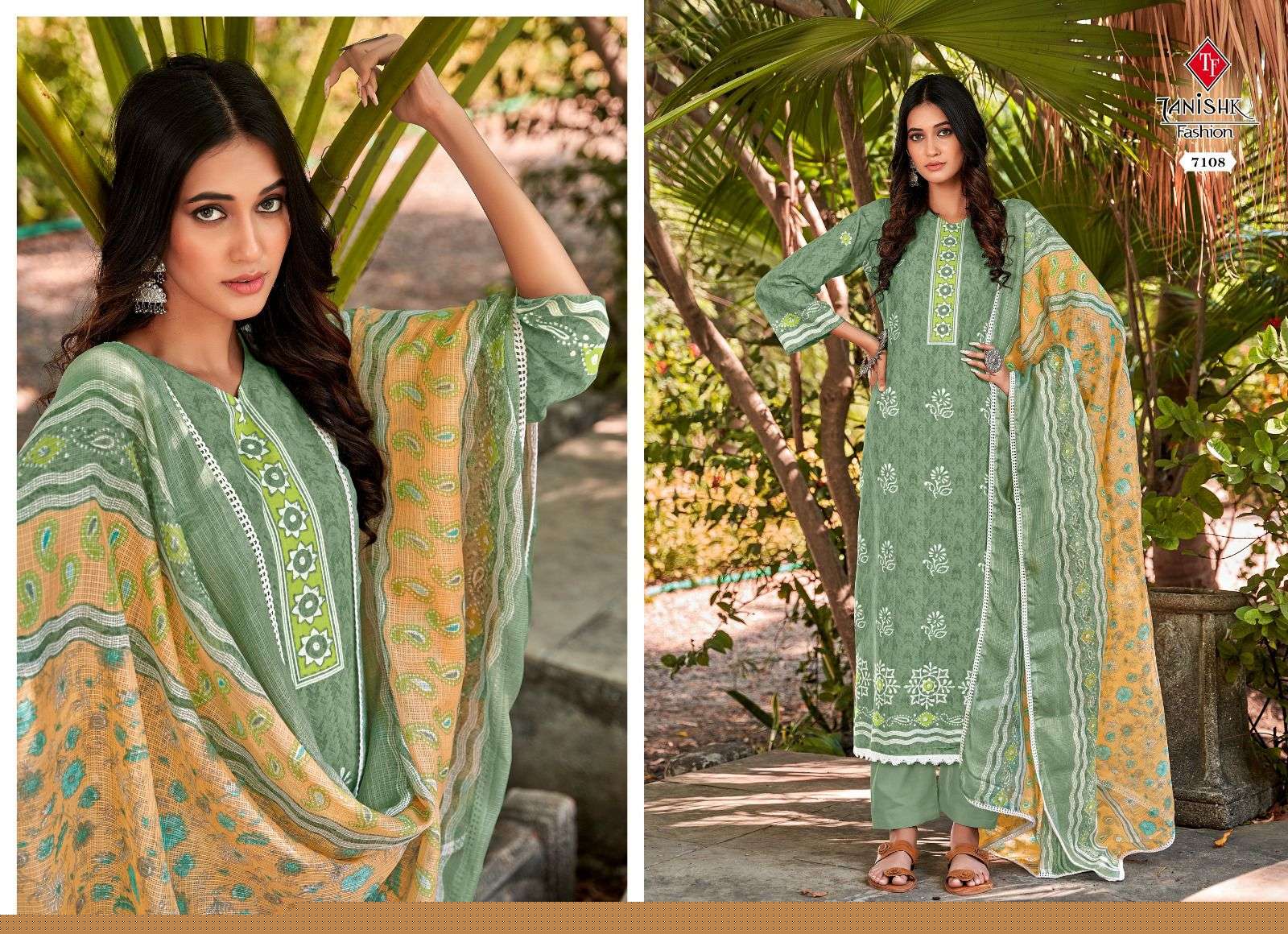 Sanah The Beauty By Tanishk Fashion 7101 To 7108 Series Beautiful Stylish Festive Suits Fancy Colorful Casual Wear & Ethnic Wear & Ready To Wear Pure Cotton Print Dresses At Wholesale Price