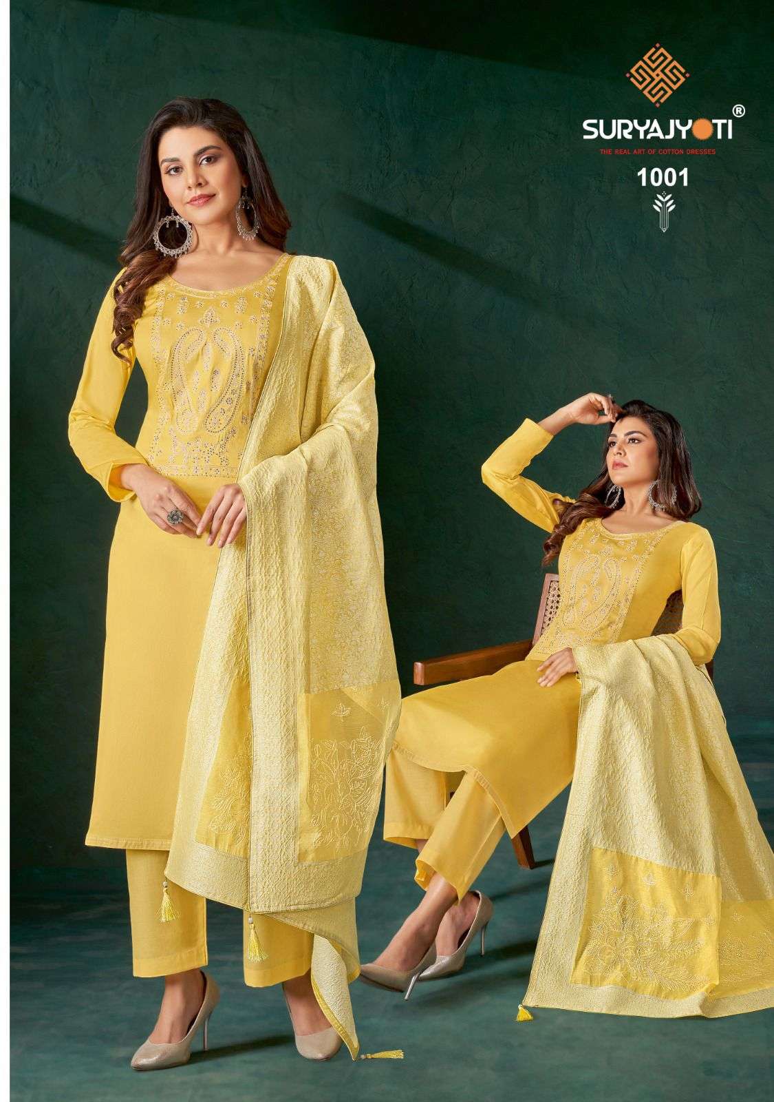 Khaab Vol-1 By Suryajyoti 1001 To 1006 Series Suits Beautiful Fancy Colorful Stylish Party Wear & Occasional Wear Jam Satin Embroidered Dresses At Wholesale Price