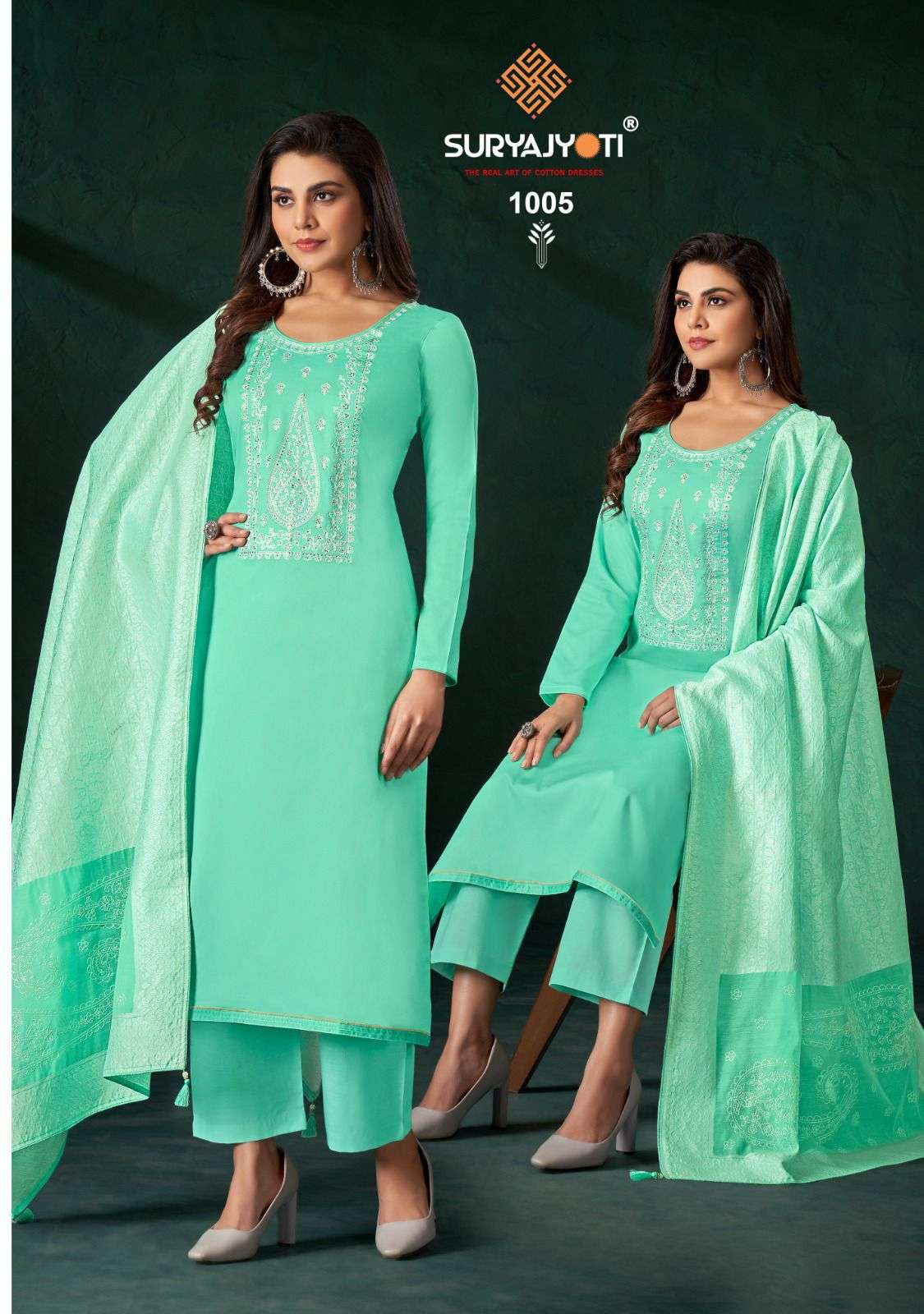 Khaab Vol-1 By Suryajyoti 1001 To 1006 Series Suits Beautiful Fancy Colorful Stylish Party Wear & Occasional Wear Jam Satin Embroidered Dresses At Wholesale Price