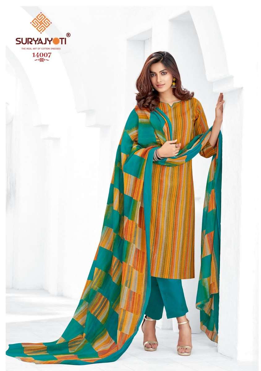 Zion Cotton Vol-14 By Suryajyoti 14001 To 14015 Series Beautiful Stylish Suits Fancy Colorful Casual Wear & Ethnic Wear & Ready To Wear Heavy Cotton Printed Dresses At Wholesale Price