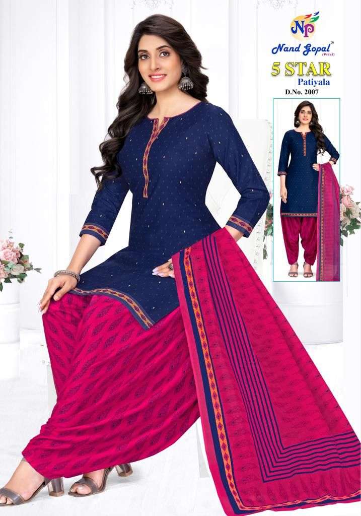 5 Star Patiyala Vol-2 By Nand Gopal Prints 2001 To 2012 Series Beautiful Stylish Suits Fancy Colorful Casual Wear & Ethnic Wear & Ready To Wear Heavy Cotton Printed Dresses At Wholesale Price