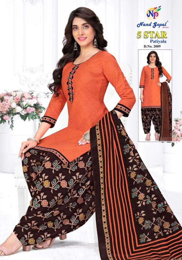 5 Star Patiyala Vol-2 By Nand Gopal Prints 2001 To 2012 Series Beautiful Stylish Suits Fancy Colorful Casual Wear & Ethnic Wear & Ready To Wear Heavy Cotton Printed Dresses At Wholesale Price