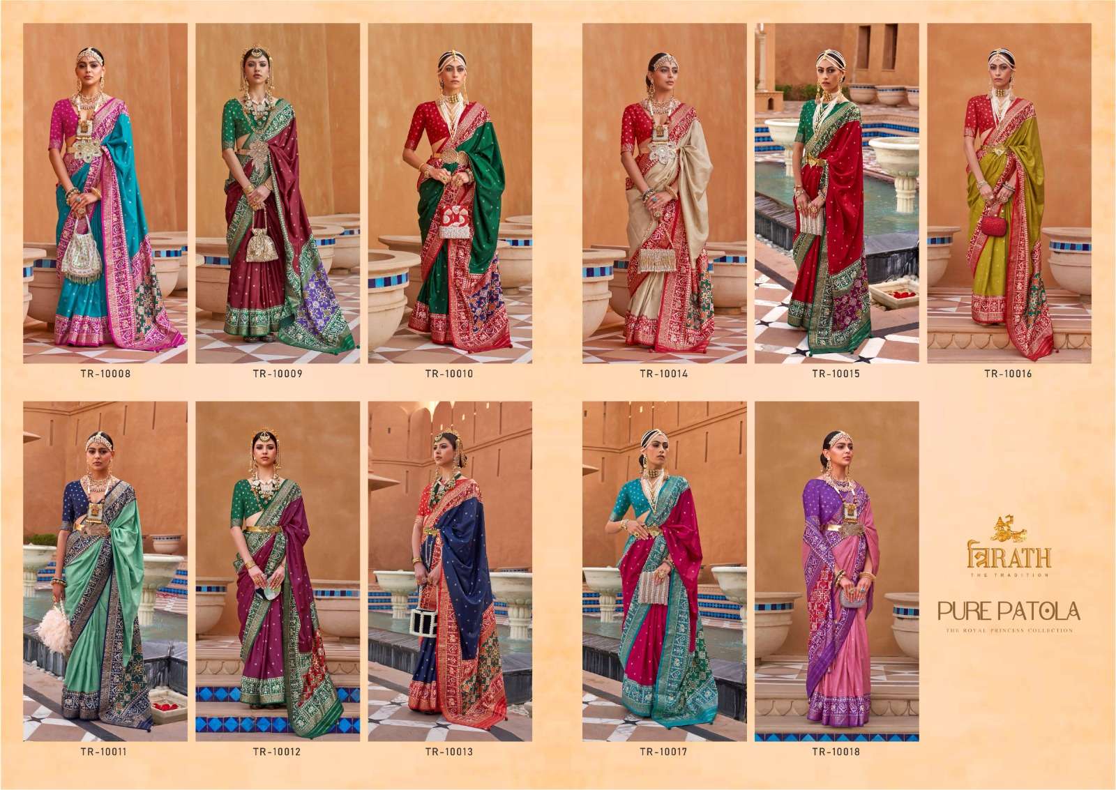 Pure Patola By Trirath 10008 To 10018 Series Indian Traditional Wear Collection Beautiful Stylish Fancy Colorful Party Wear & Occasional Wear Silk Sarees At Wholesale Price