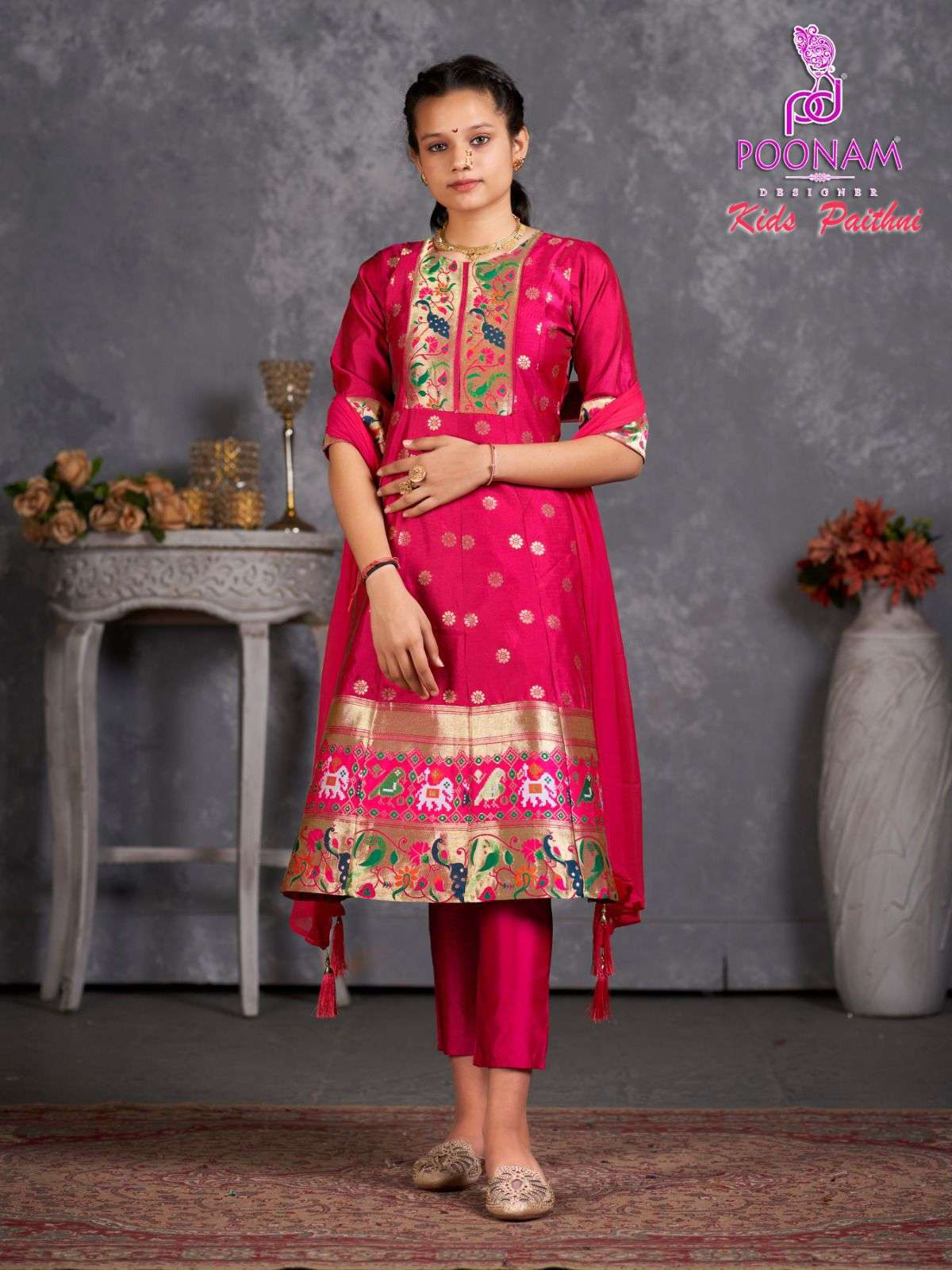 Kids Paithni By Poonam Designer 01 To 06 Series Beautiful Colorful Stylish Fancy Casual Wear & Ethnic Wear & Ready To Wear Pure Tapeta Silk Dresses At Wholesale Price