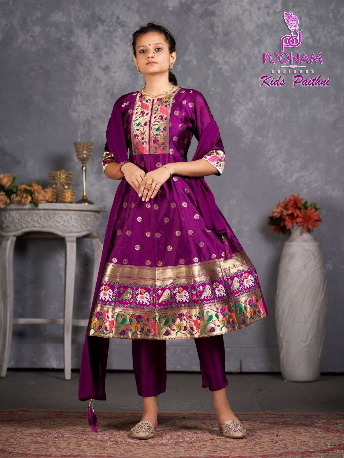 Kids Paithni By Poonam Designer 01 To 06 Series Beautiful Colorful Stylish Fancy Casual Wear & Ethnic Wear & Ready To Wear Pure Tapeta Silk Dresses At Wholesale Price