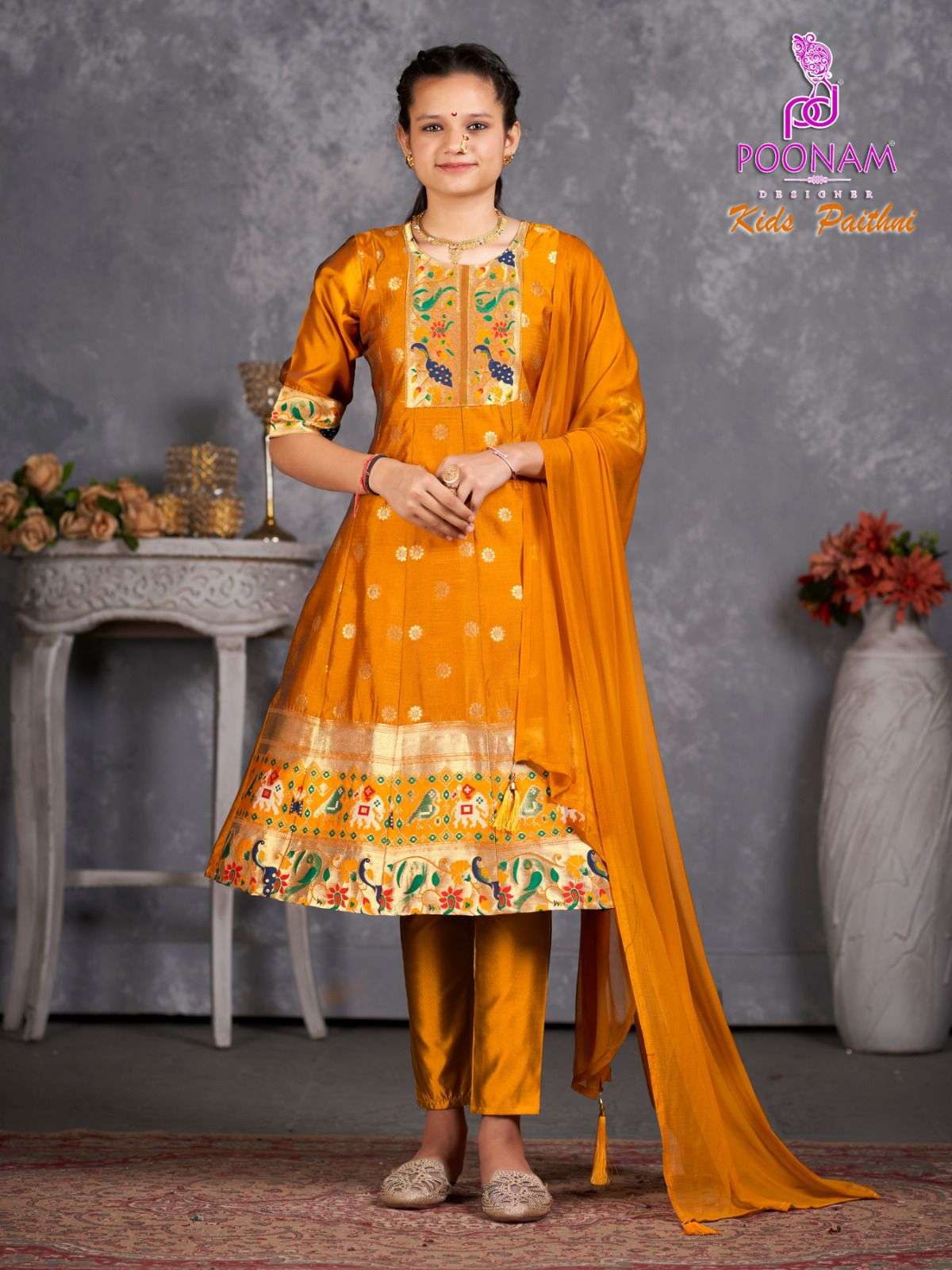 Kids Paithni By Poonam Designer 01 To 06 Series Beautiful Colorful Stylish Fancy Casual Wear & Ethnic Wear & Ready To Wear Pure Tapeta Silk Dresses At Wholesale Price