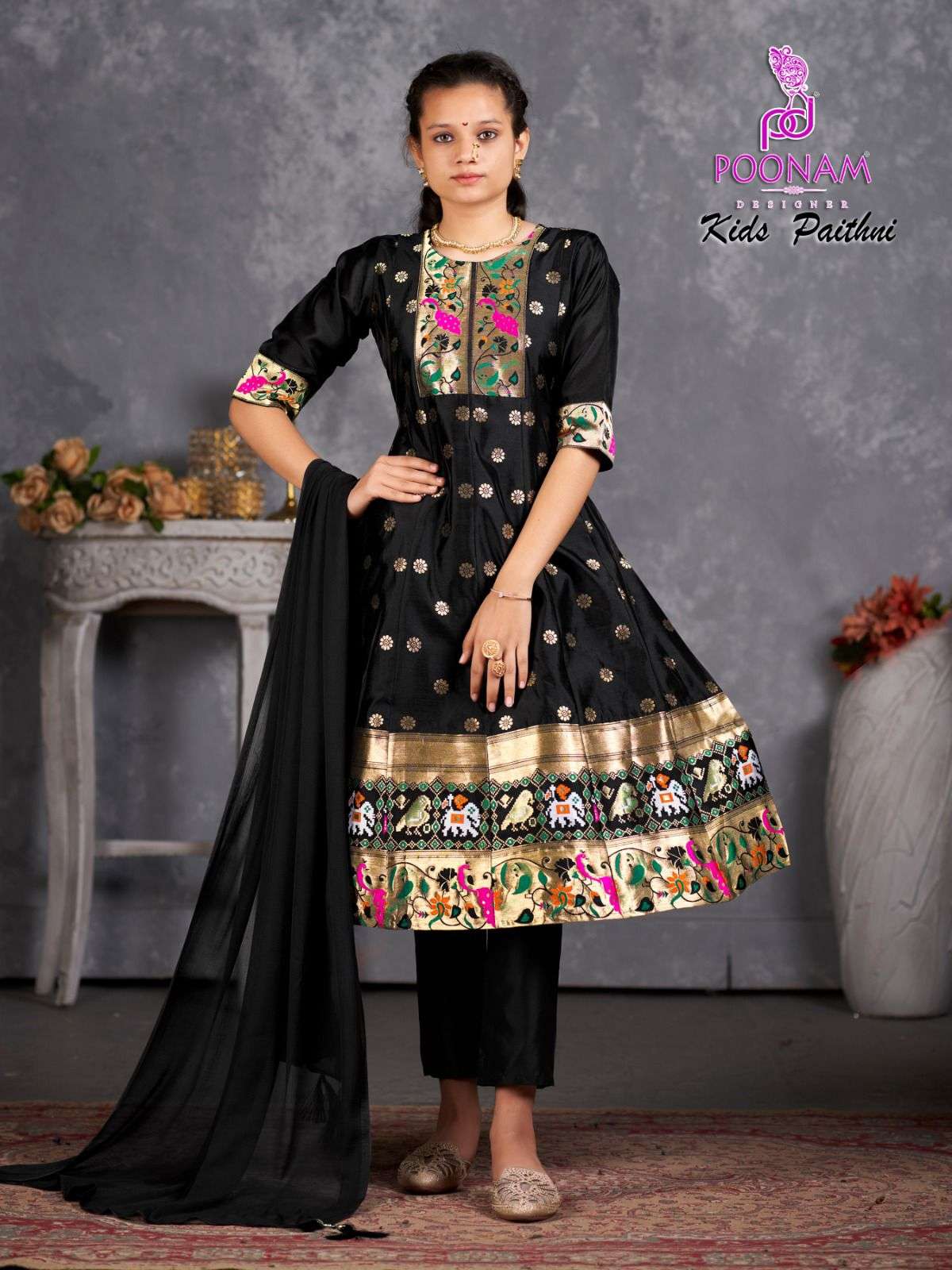Kids Paithni By Poonam Designer 01 To 06 Series Beautiful Colorful Stylish Fancy Casual Wear & Ethnic Wear & Ready To Wear Pure Tapeta Silk Dresses At Wholesale Price