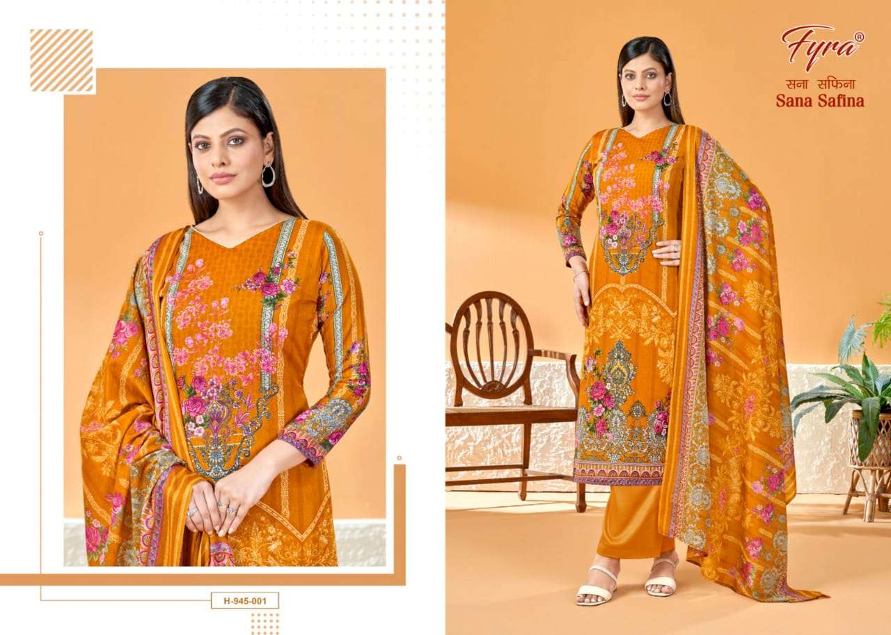 Sana Safina By Fyra 945-001 To 945-010 Series Beautiful Pakistani Suits Colorful Stylish Fancy Casual Wear & Ethnic Wear Soft Cotton Print Dresses At Wholesale Price