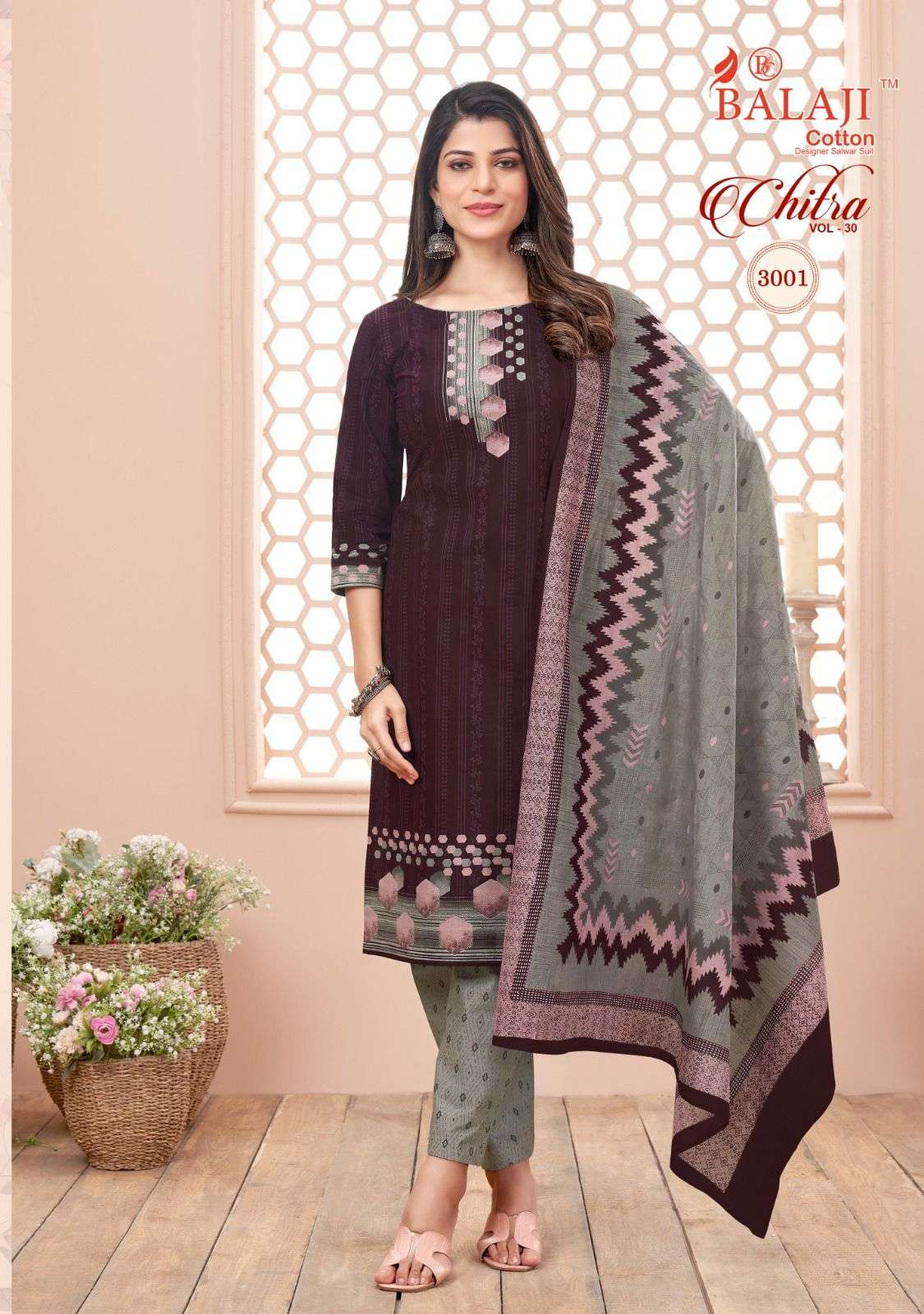 Chitra Vol-30 By Balaji Cotton 3001 To 3012 Series Beautiful Festive Suits Colorful Stylish Fancy Casual Wear & Ethnic Wear Pure Cotton Print Dresses At Wholesale Price