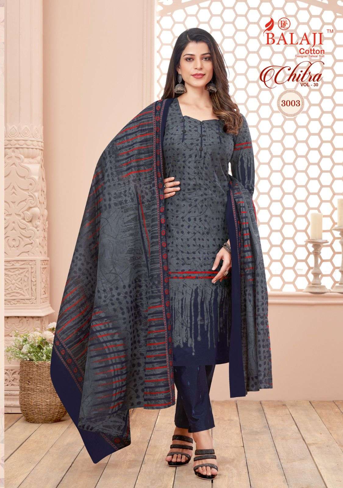 Chitra Vol-30 By Balaji Cotton 3001 To 3012 Series Beautiful Festive Suits Colorful Stylish Fancy Casual Wear & Ethnic Wear Pure Cotton Print Dresses At Wholesale Price