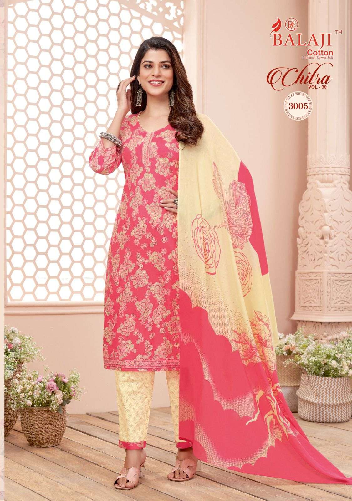Chitra Vol-30 By Balaji Cotton 3001 To 3012 Series Beautiful Festive Suits Colorful Stylish Fancy Casual Wear & Ethnic Wear Pure Cotton Print Dresses At Wholesale Price