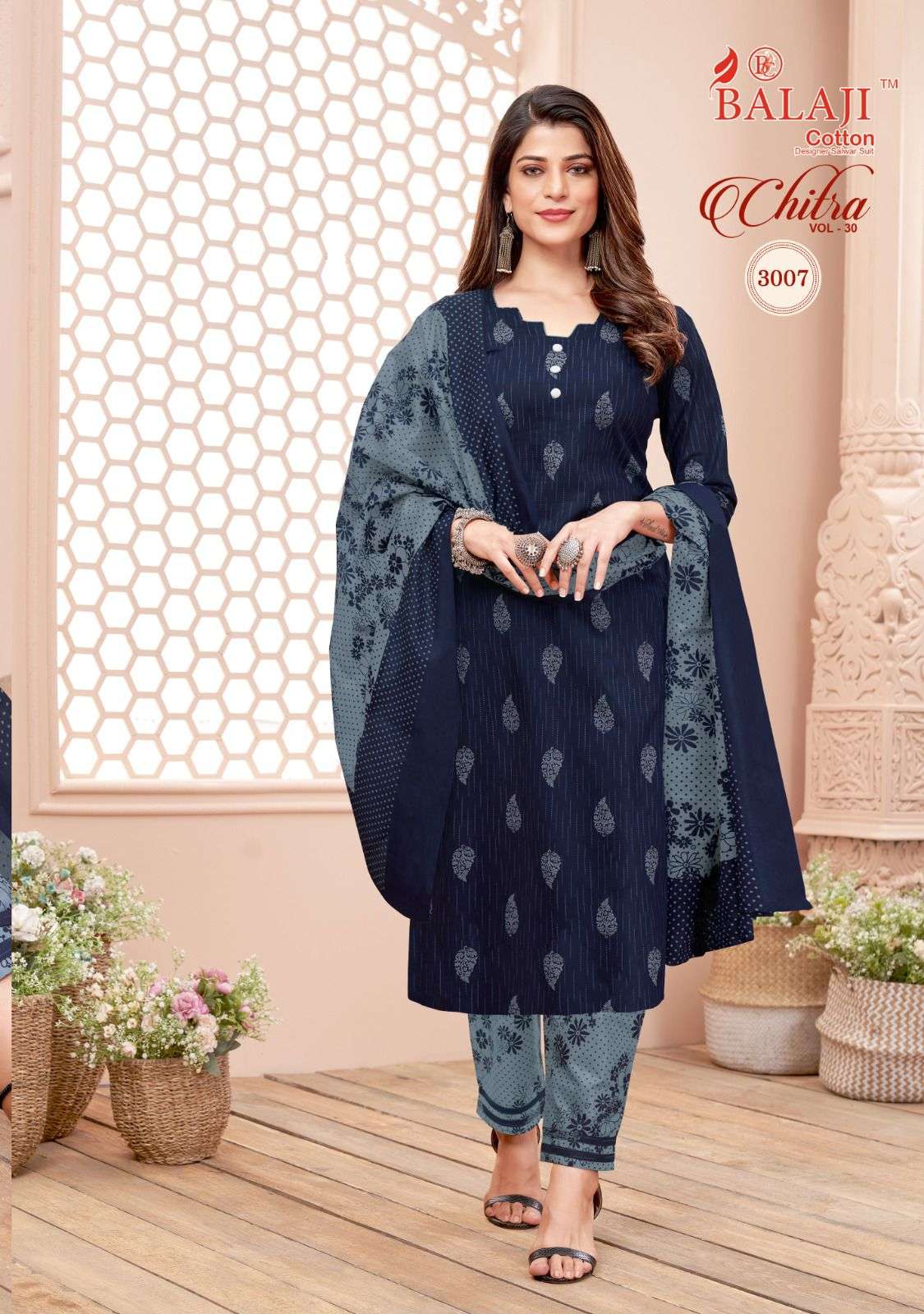 Chitra Vol-30 By Balaji Cotton 3001 To 3012 Series Beautiful Festive Suits Colorful Stylish Fancy Casual Wear & Ethnic Wear Pure Cotton Print Dresses At Wholesale Price