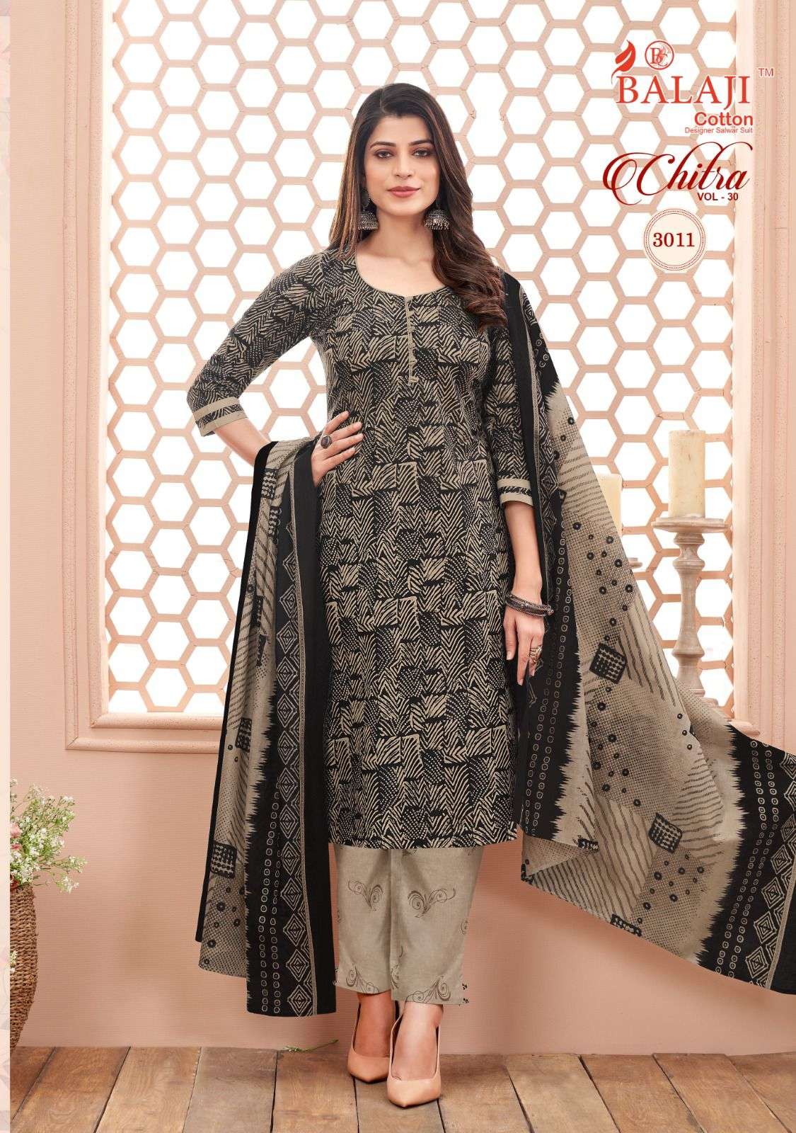 Chitra Vol-30 By Balaji Cotton 3001 To 3012 Series Beautiful Festive Suits Colorful Stylish Fancy Casual Wear & Ethnic Wear Pure Cotton Print Dresses At Wholesale Price