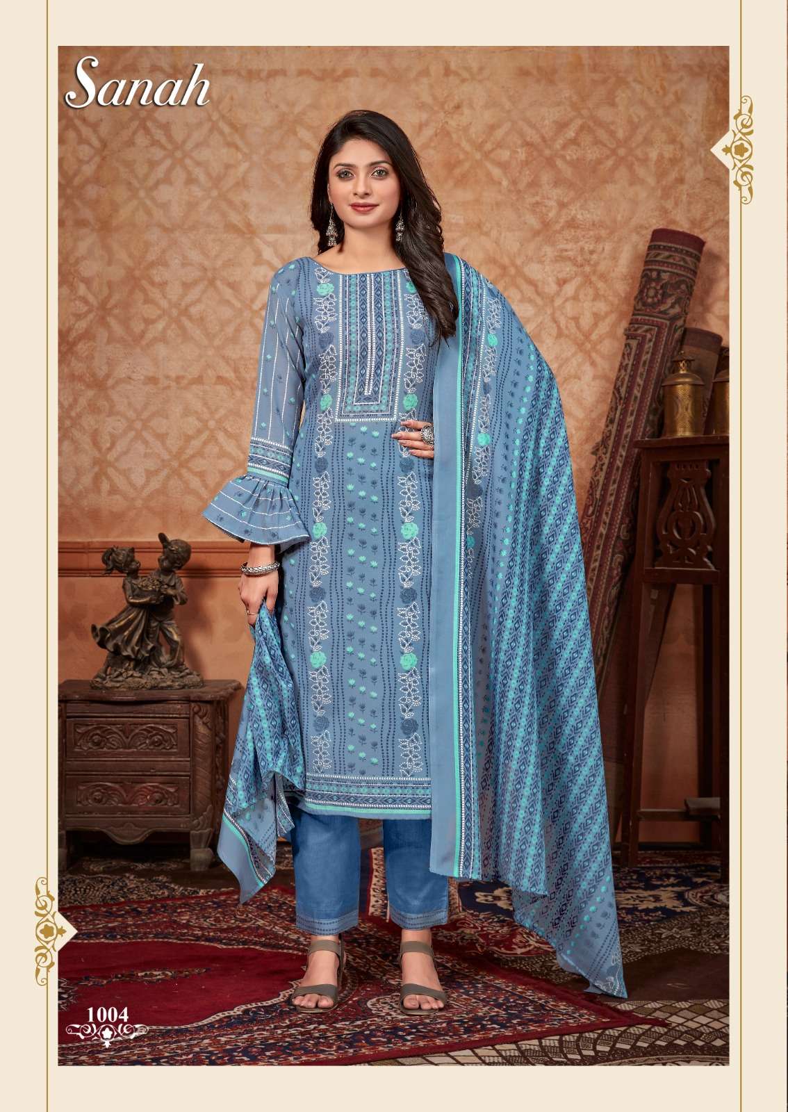 Sanah By Skt Suits 1001 To 1012 Series Beautiful Stylish Suits Fancy Colorful Casual Wear & Ethnic Wear & Ready To Wear Soft Cotton Printed Dresses At Wholesale Price