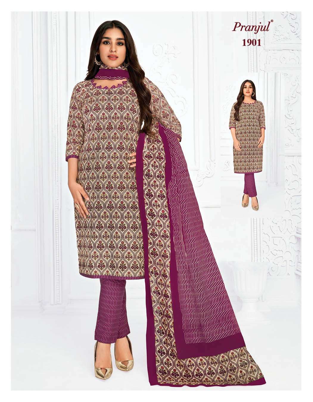 Priyanka Vol-19 By Pranjul 1901 To 1932 Series Beautiful Stylish Festive Suits Fancy Colorful Casual Wear & Ethnic Wear & Ready To Wear Pure Cotton Print Dresses At Wholesale Price