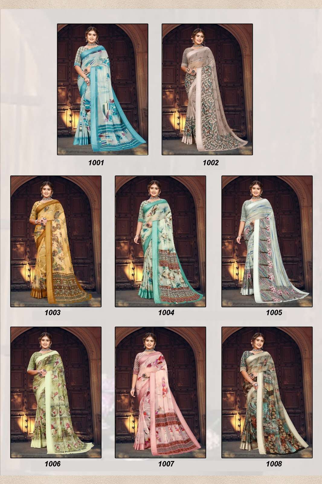 Saloni Digital By Mintorsi 1001 To 1008 Series Indian Traditional Wear Collection Beautiful Stylish Fancy Colorful Party Wear & Occasional Wear Soft Georgett Sarees At Wholesale Price