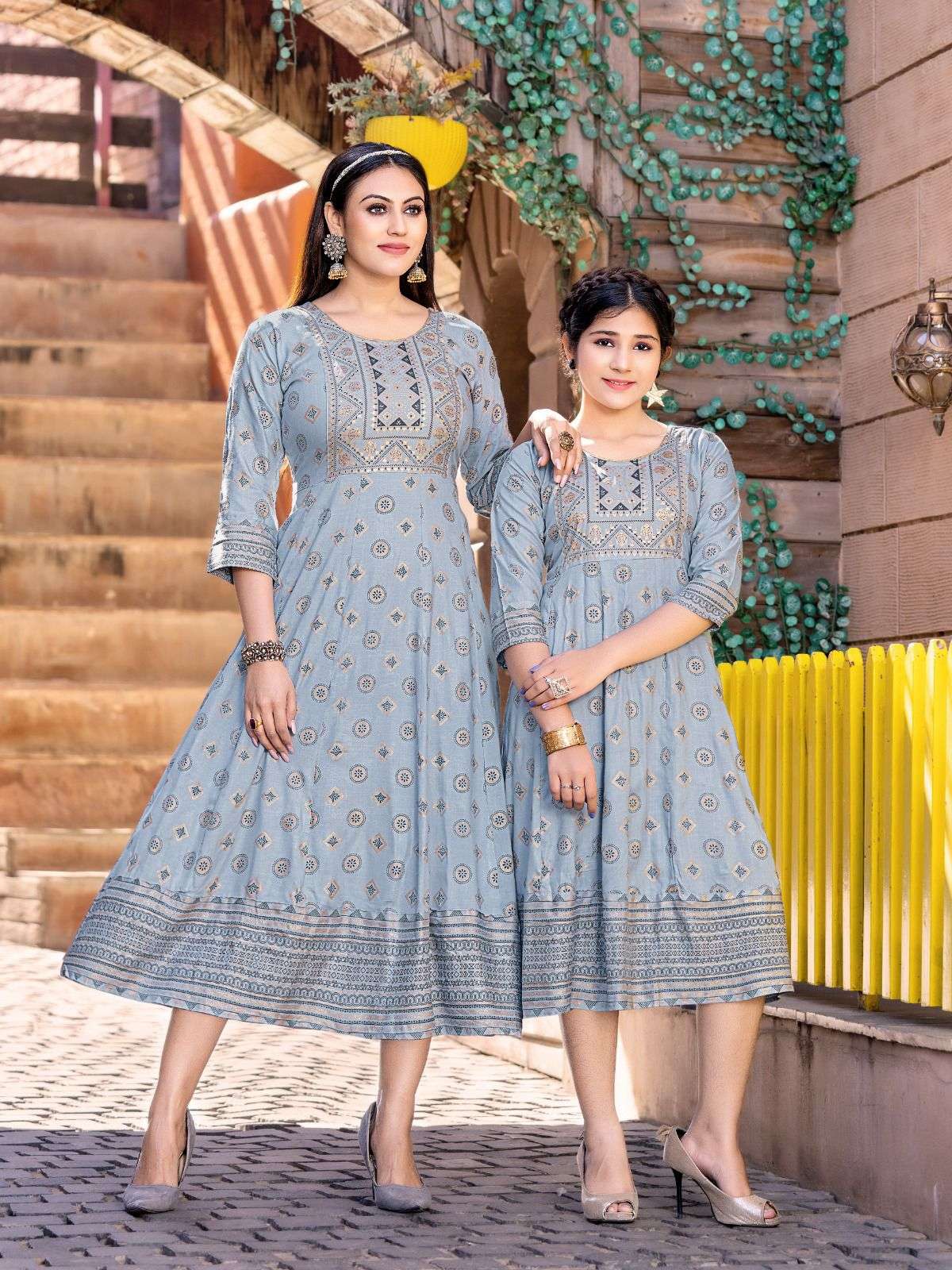 Me And Mom Vol-2 By Kaamiri 01 To 10 Series Beautiful Stylish Fancy Colorful Casual Wear & Ethnic Wear Rayon Slub Gowns At Wholesale Price