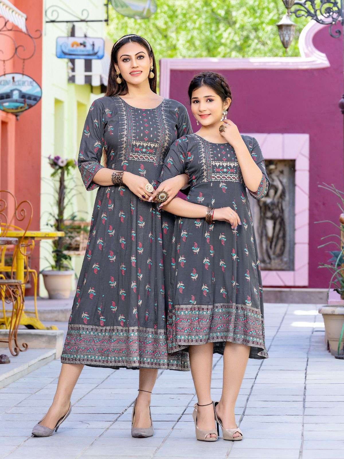 Me And Mom Vol-2 By Kaamiri 01 To 10 Series Beautiful Stylish Fancy Colorful Casual Wear & Ethnic Wear Rayon Slub Gowns At Wholesale Price