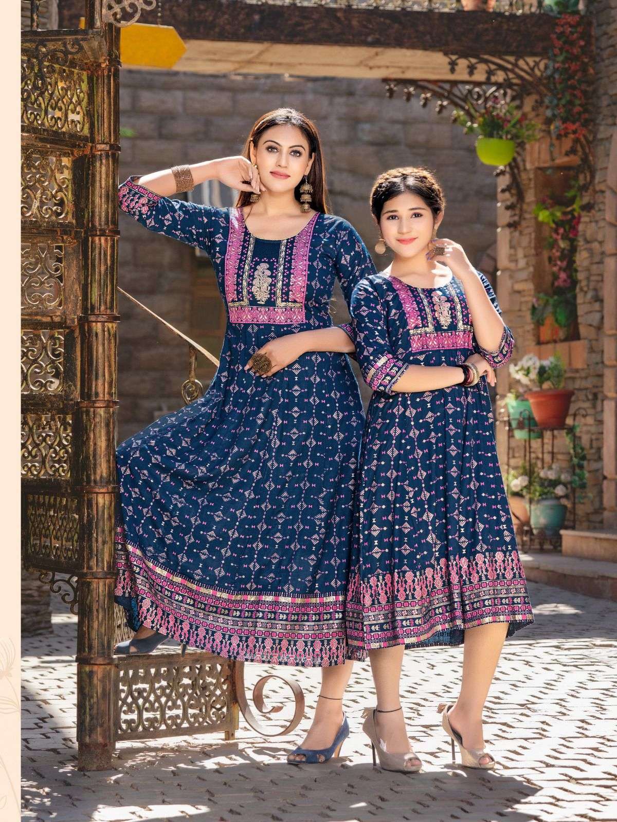 Me And Mom Vol-2 By Kaamiri 01 To 10 Series Beautiful Stylish Fancy Colorful Casual Wear & Ethnic Wear Rayon Slub Gowns At Wholesale Price