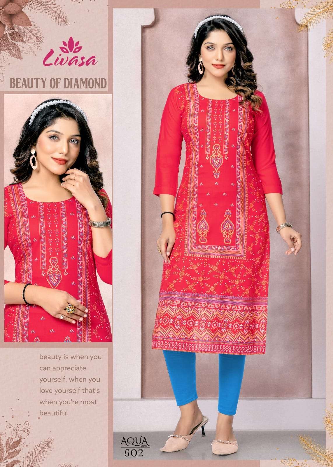 Aqua Vol-5 By Livasa 501 To 508 Series Designer Stylish Fancy Colorful Beautiful Party Wear & Ethnic Wear Collection Heavy Rayon Kurtis At Wholesale Price