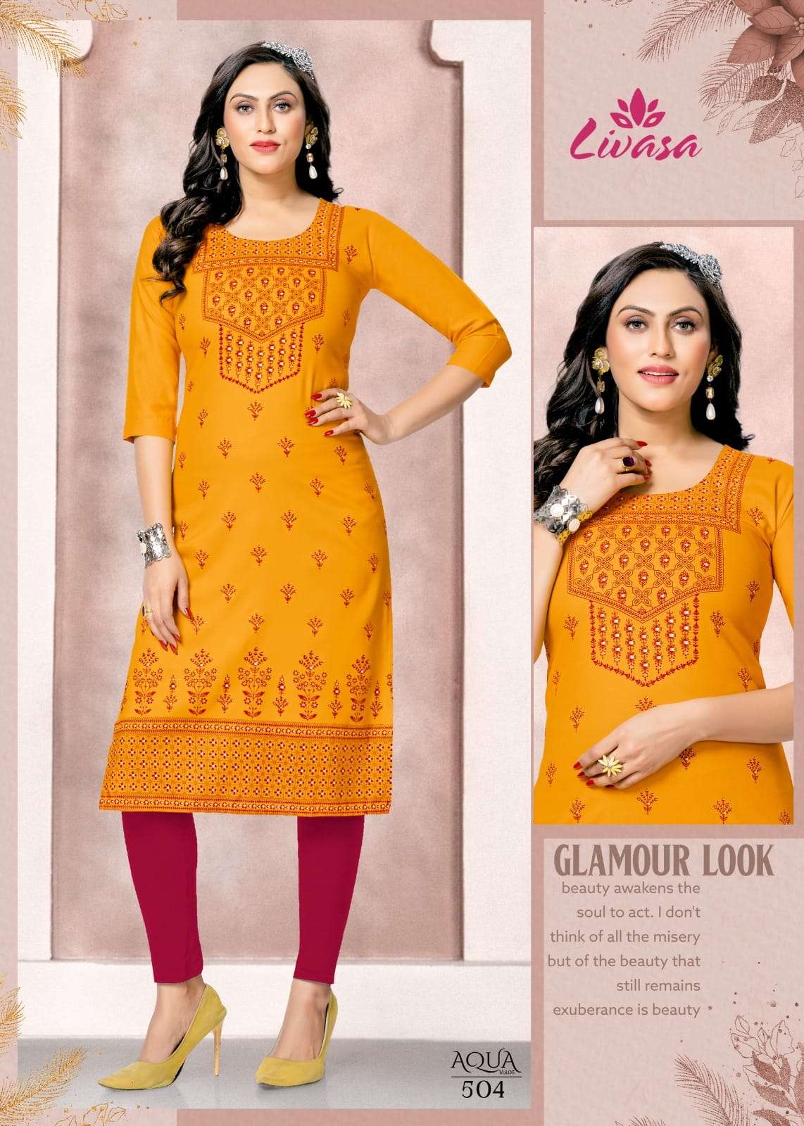 Aqua Vol-5 By Livasa 501 To 508 Series Designer Stylish Fancy Colorful Beautiful Party Wear & Ethnic Wear Collection Heavy Rayon Kurtis At Wholesale Price