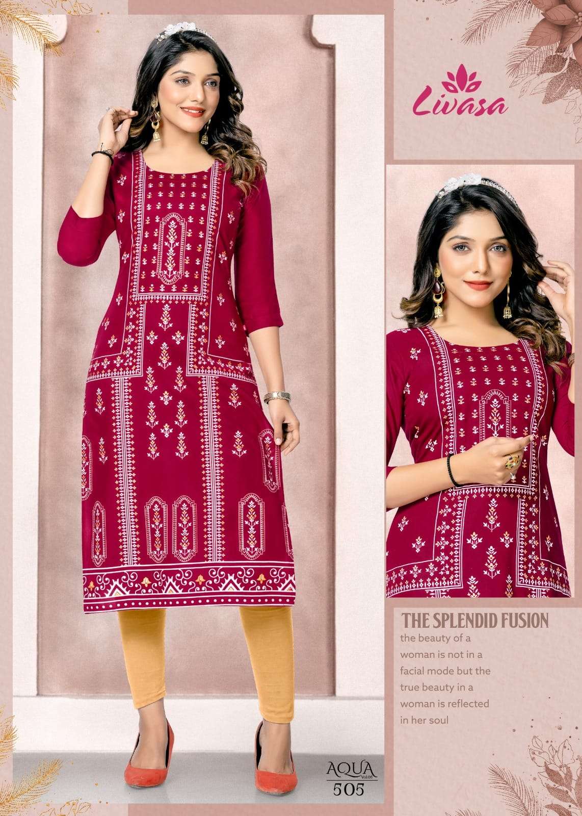 Aqua Vol-5 By Livasa 501 To 508 Series Designer Stylish Fancy Colorful Beautiful Party Wear & Ethnic Wear Collection Heavy Rayon Kurtis At Wholesale Price