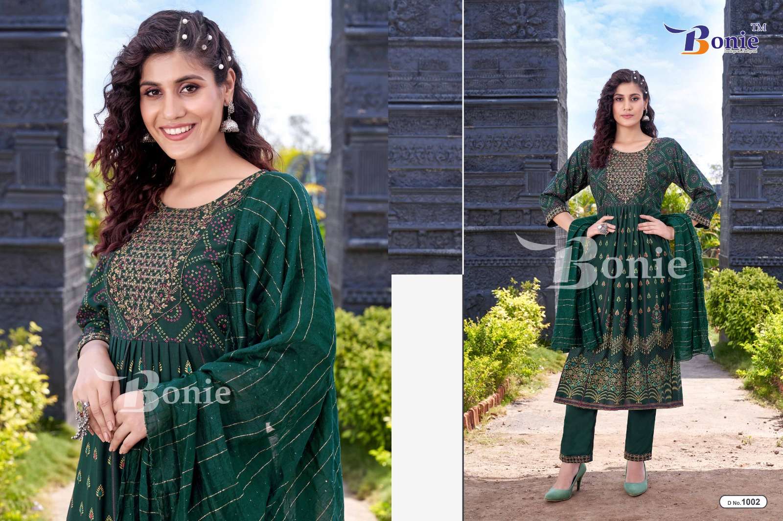 Aakruti By Bonie 1001 To 1006 Series Designer Festive Suits Beautiful Fancy Colorful Stylish Party Wear & Occasional Wear Rayon Print Dresses At Wholesale Price