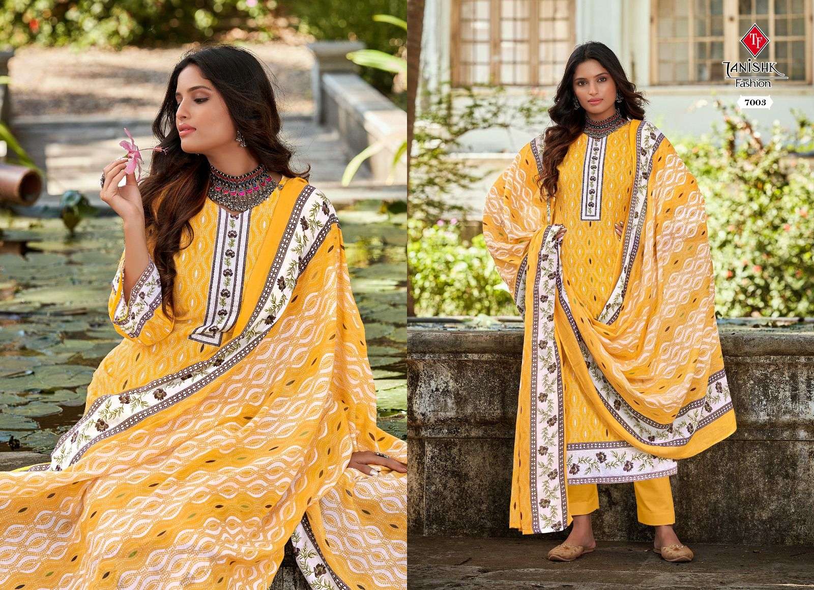 Firdous Vol-3 By Tanishk Fashion 7001 To 7008 Series Beautiful Stylish Festive Suits Fancy Colorful Casual Wear & Ethnic Wear & Ready To Wear Pure Cotton Print Dresses At Wholesale Price