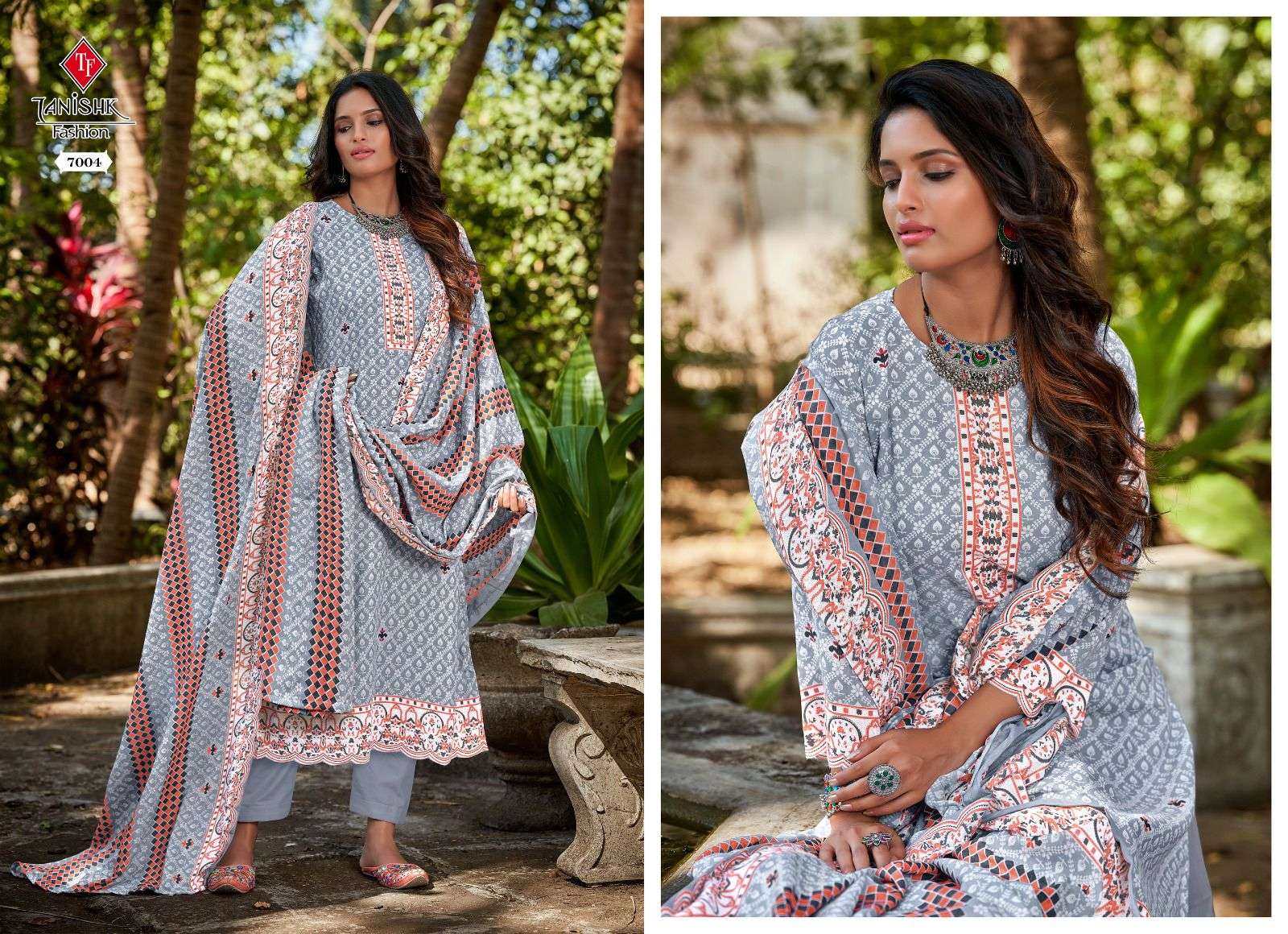 Firdous Vol-3 By Tanishk Fashion 7001 To 7008 Series Beautiful Stylish Festive Suits Fancy Colorful Casual Wear & Ethnic Wear & Ready To Wear Pure Cotton Print Dresses At Wholesale Price