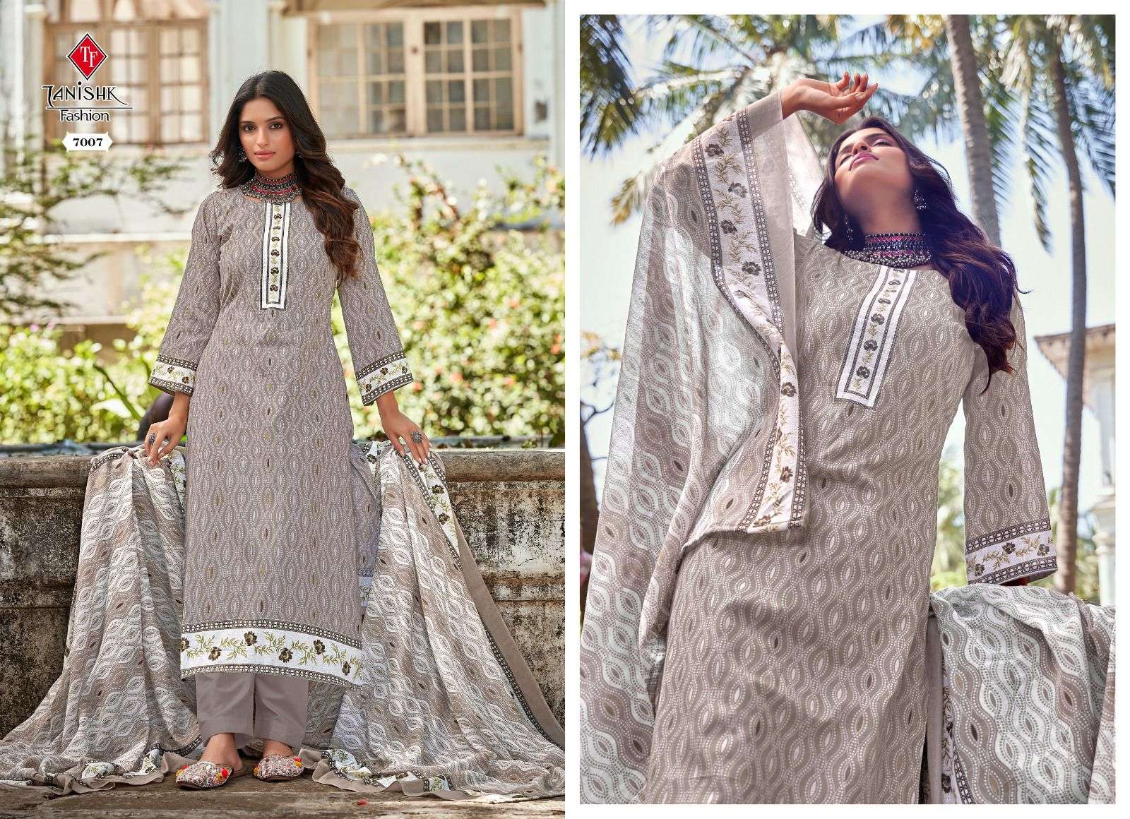 Firdous Vol-3 By Tanishk Fashion 7001 To 7008 Series Beautiful Stylish Festive Suits Fancy Colorful Casual Wear & Ethnic Wear & Ready To Wear Pure Cotton Print Dresses At Wholesale Price