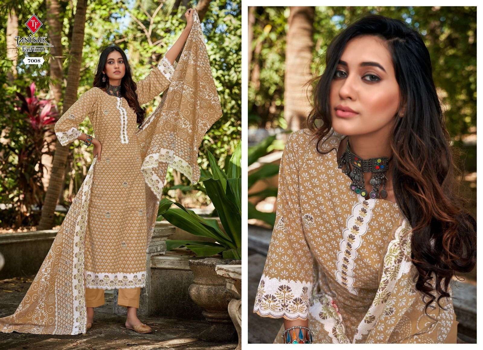 Firdous Vol-3 By Tanishk Fashion 7001 To 7008 Series Beautiful Stylish Festive Suits Fancy Colorful Casual Wear & Ethnic Wear & Ready To Wear Pure Cotton Print Dresses At Wholesale Price
