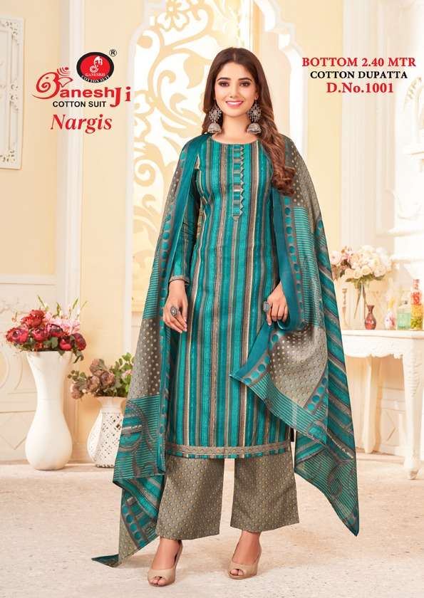 Nargis Vol-1 By Ganeshji 1001 To 1010 Series Beautiful Stylish Festive Suits Fancy Colorful Casual Wear & Ethnic Wear & Ready To Wear Indo Cotton Print Dresses At Wholesale Price