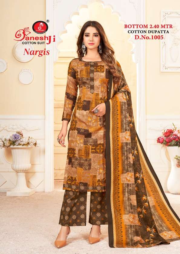 Nargis Vol-1 By Ganeshji 1001 To 1010 Series Beautiful Stylish Festive Suits Fancy Colorful Casual Wear & Ethnic Wear & Ready To Wear Indo Cotton Print Dresses At Wholesale Price