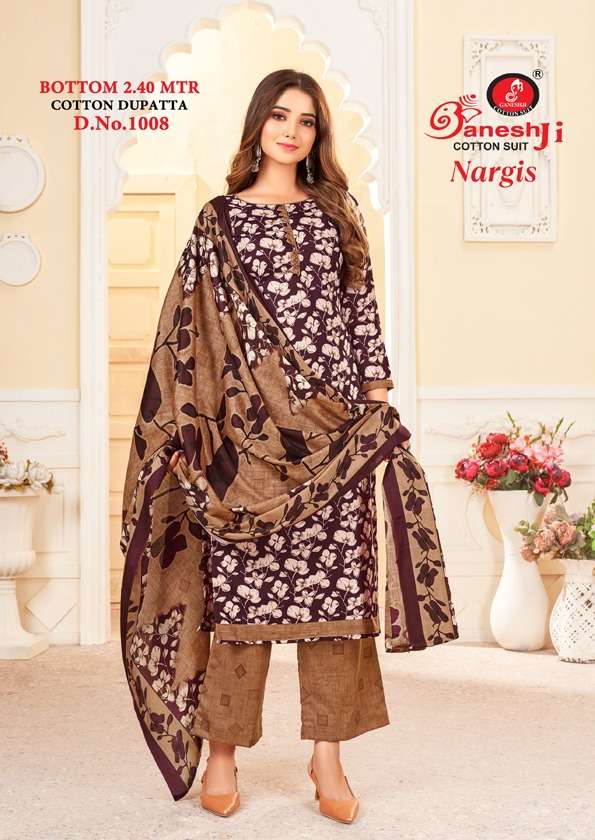 Nargis Vol-1 By Ganeshji 1001 To 1010 Series Beautiful Stylish Festive Suits Fancy Colorful Casual Wear & Ethnic Wear & Ready To Wear Indo Cotton Print Dresses At Wholesale Price