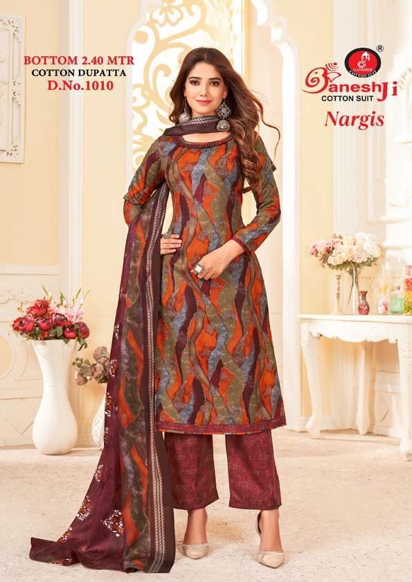 Nargis Vol-1 By Ganeshji 1001 To 1010 Series Beautiful Stylish Festive Suits Fancy Colorful Casual Wear & Ethnic Wear & Ready To Wear Indo Cotton Print Dresses At Wholesale Price