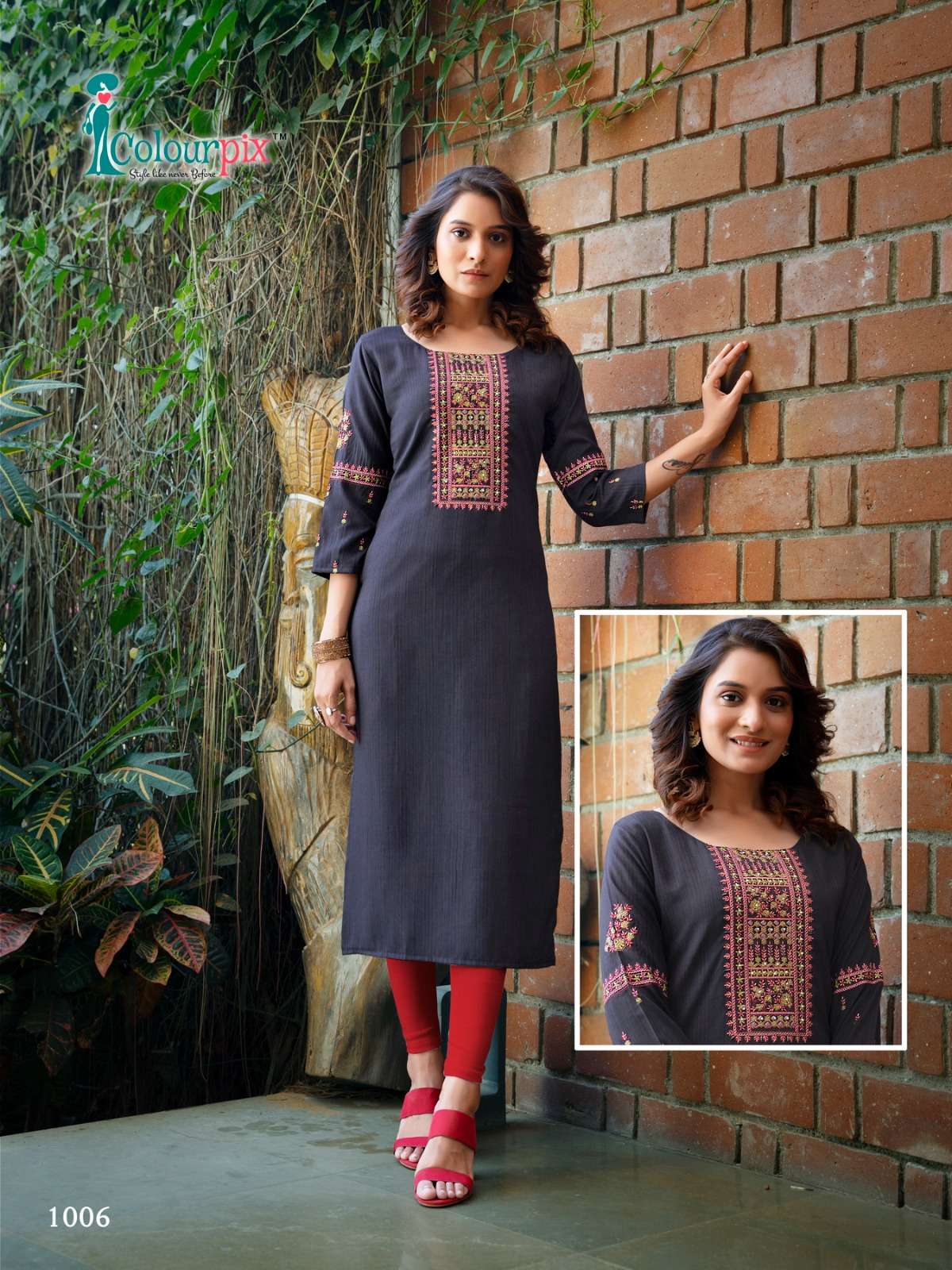 Kit Kat Vol-3 By Colourpix 1001 To 1006 Series Beautiful Stylish Fancy Colorful Casual Wear & Ethnic Wear Rayon Embroidered Kurtis At Wholesale Price