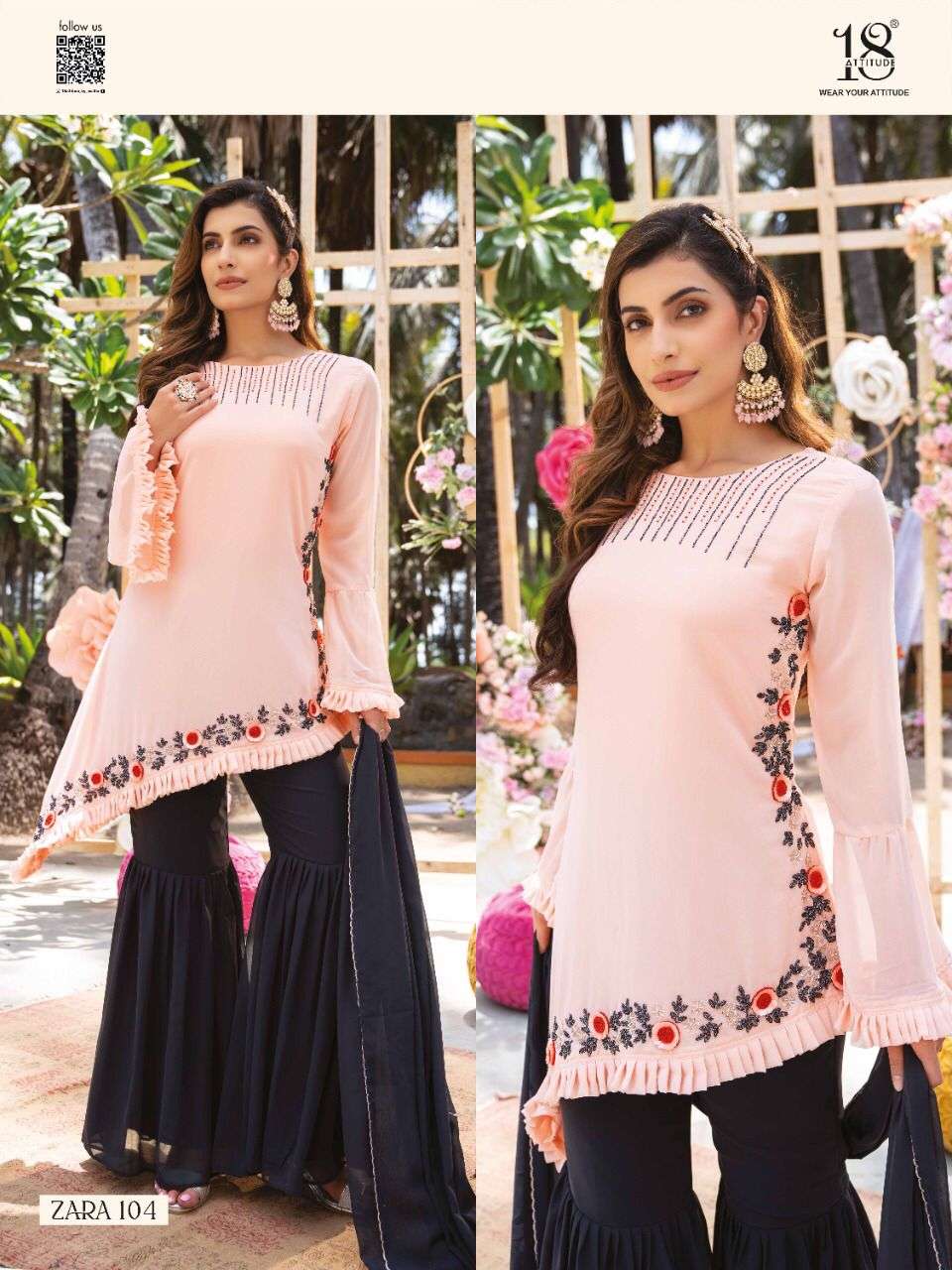 Zara By 18 Attitude 101 To 105 Series Beautiful Suits Colorful Stylish Fancy Casual Wear & Ethnic Wear Georgette Dresses At Wholesale Price