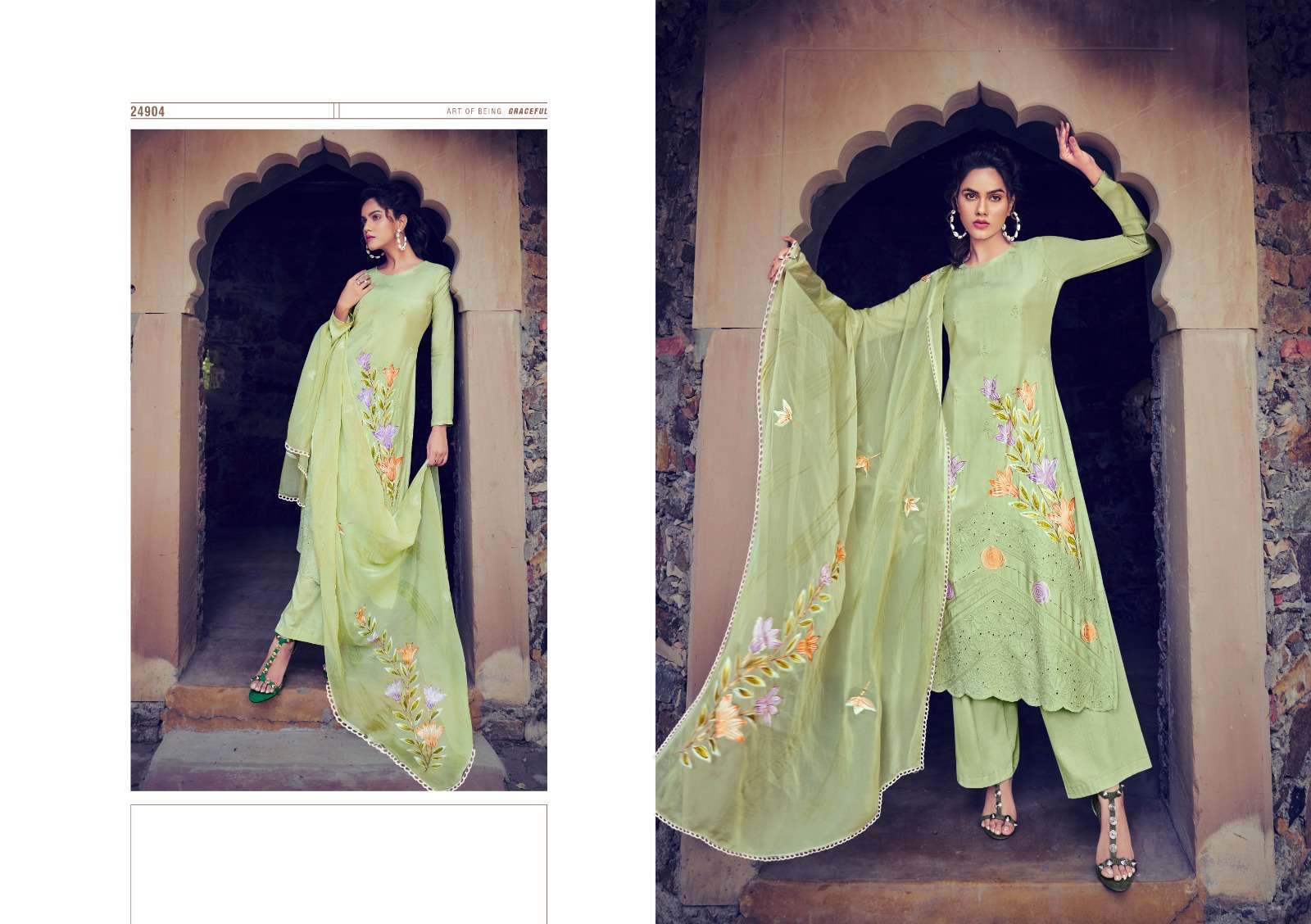 Raha By Chihn 24900 To 24905 Series Beautiful Festive Suits Colorful Stylish Fancy Casual Wear & Ethnic Wear Pure Bemberg Muslin Embroidered Dresses At Wholesale Price