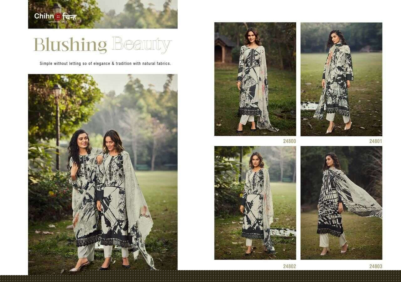 Blushing Beauty By Chihn 24800 To 24803 Series Beautiful Festive Suits Colorful Stylish Fancy Casual Wear & Ethnic Wear Pure Viscose Muslin Print With Embroidery Dresses At Wholesale Price