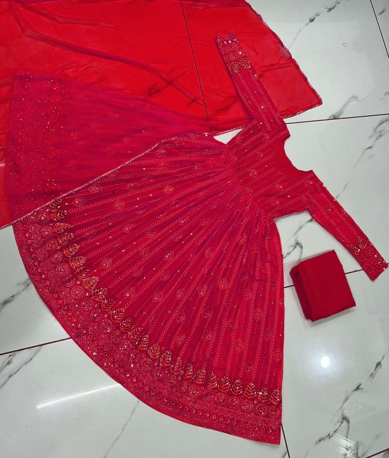 1273 By Fashid Wholesale Beautiful Stylish Anarkali Suits Fancy Colorful Casual Wear & Ethnic Wear & Ready To Wear Faux Georgette Dresses At Wholesale Price