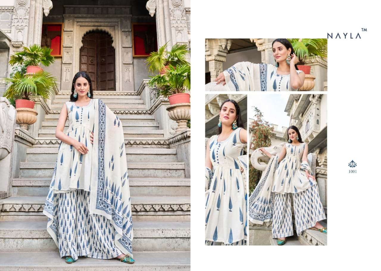 Noor By Nayla 1001 To 1006 Series Festive Sharara Suits Beautiful Fancy Colorful Stylish Party Wear & Occasional Wear Pure Mal Cotton Dresses At Wholesale Price