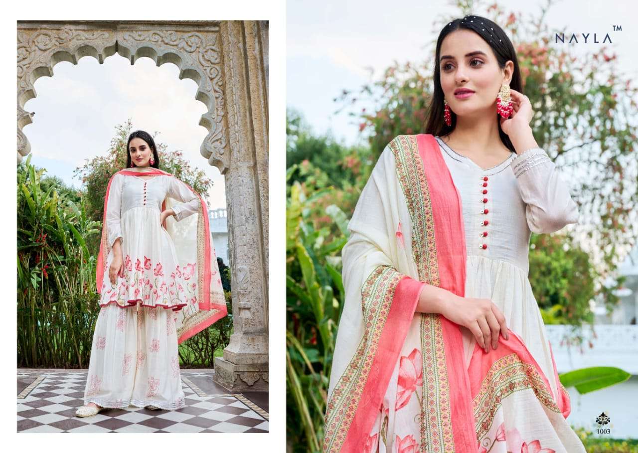 Noor By Nayla 1001 To 1006 Series Festive Sharara Suits Beautiful Fancy Colorful Stylish Party Wear & Occasional Wear Pure Mal Cotton Dresses At Wholesale Price