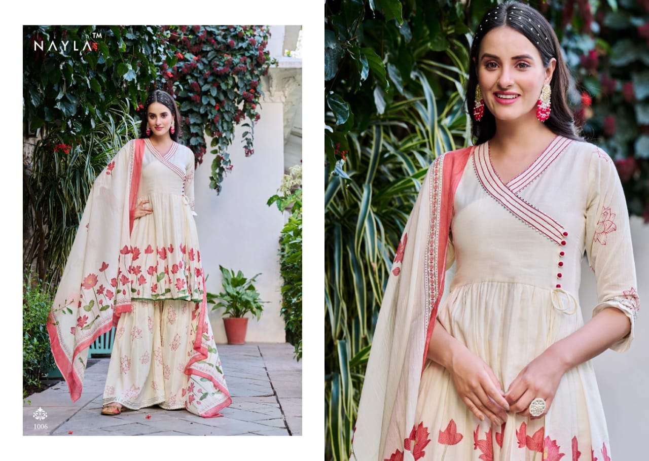 Noor By Nayla 1001 To 1006 Series Festive Sharara Suits Beautiful Fancy Colorful Stylish Party Wear & Occasional Wear Pure Mal Cotton Dresses At Wholesale Price