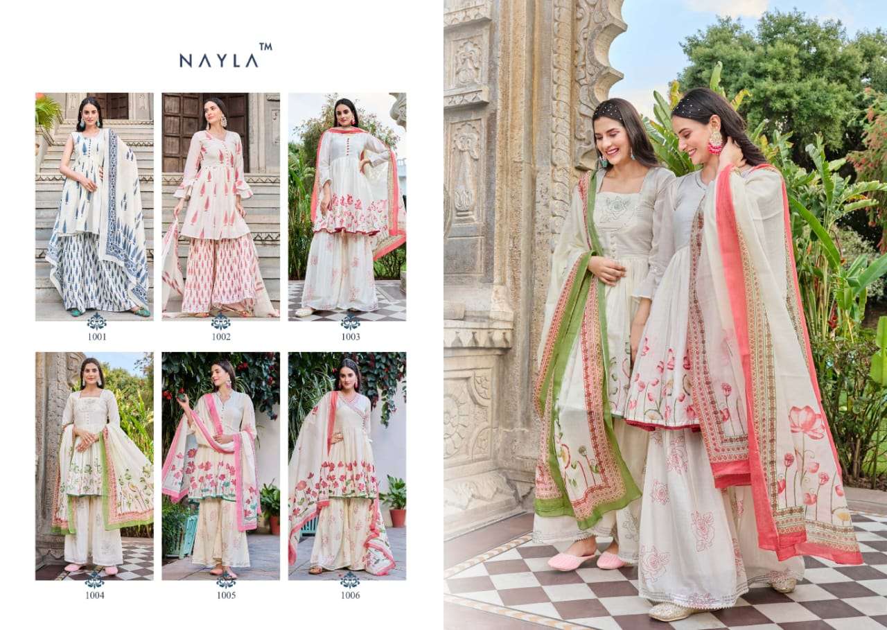 Noor By Nayla 1001 To 1006 Series Festive Sharara Suits Beautiful Fancy Colorful Stylish Party Wear & Occasional Wear Pure Mal Cotton Dresses At Wholesale Price