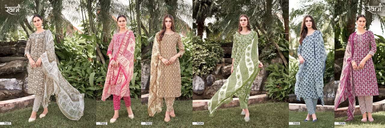 Kashvi Vol-7 By Rani Fashion 7001 To 7006 Series Festive Suits Beautiful Fancy Colorful Stylish Party Wear & Occasional Wear Cotton Print Dresses At Wholesale Price
