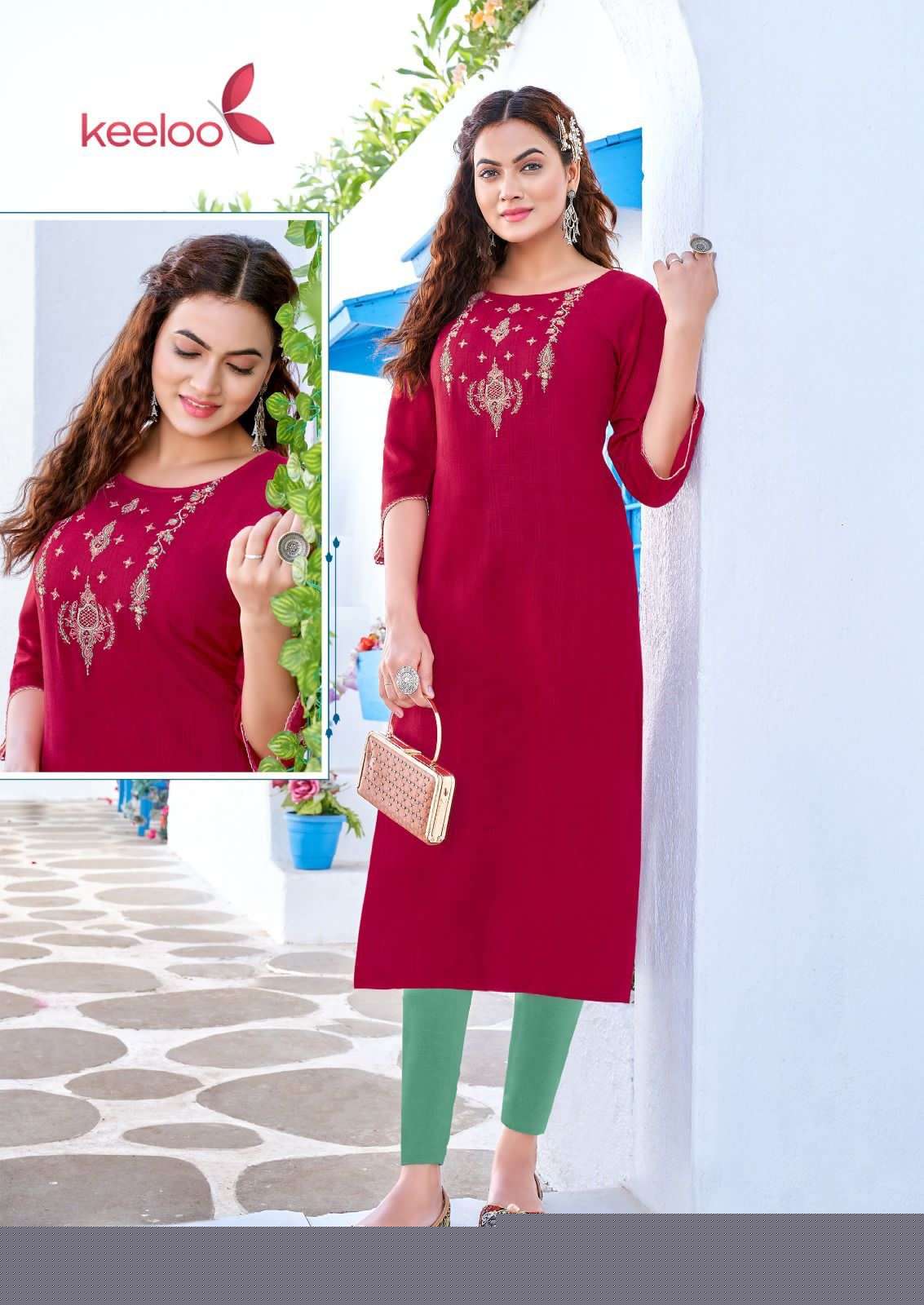 Kanika Vol-3 By Keeloo 3001 To 3006 Series Designer Stylish Fancy Colorful Beautiful Party Wear & Ethnic Wear Collection Rayon Embroidered Kurtis At Wholesale Price
