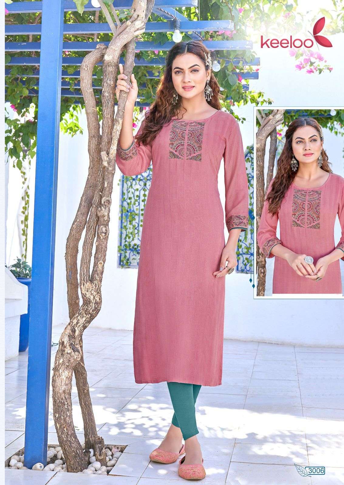 Kanika Vol-3 By Keeloo 3001 To 3006 Series Designer Stylish Fancy Colorful Beautiful Party Wear & Ethnic Wear Collection Rayon Embroidered Kurtis At Wholesale Price
